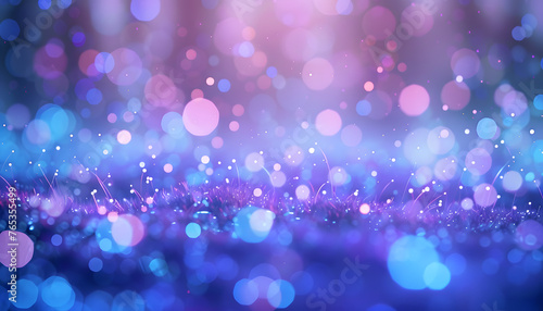 Abstract background  graphic  polka dots  neon lights. purple blue nebula