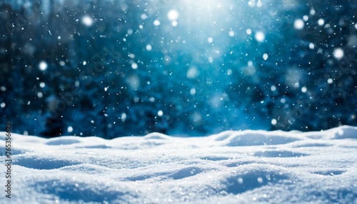 snowy plain background of a snow covered lawn with falling snow new year and christmas concept © Tomas