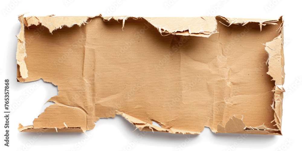 Blank cardboard paper torn object isolated png.