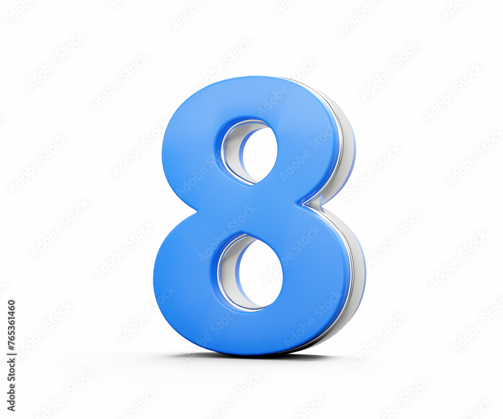 3d Blue 8 Eight Digit 3d Eight Number Isolated On White Background 3d Illustration 3d Blue 8 Eight Digit 3d Eight Number Isolated On White Background 3d Illustration