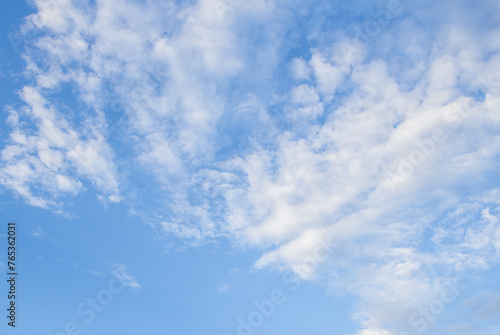 White clouds in the blue sky