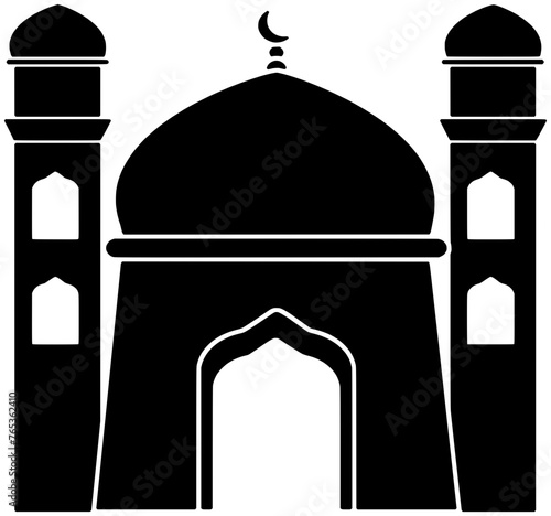 muslim illustration mosque silhouette arabic logo ramadan icon mubarak outline moon islam islamic culture religion holiday religious eid ramazan shape holy arabian month for vector graphic background