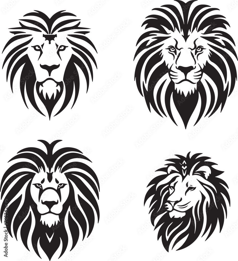 Fototapeta premium Logo on a transparent backdrop including a lion's head vector illustration-002