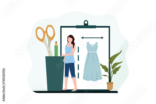 Fashion Designer Flat Design Illustration