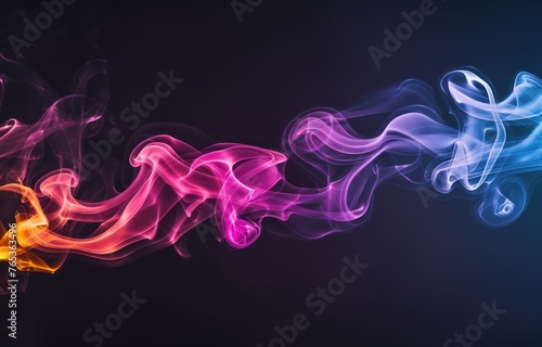 Colorful abstract wave swirl with smoke effect