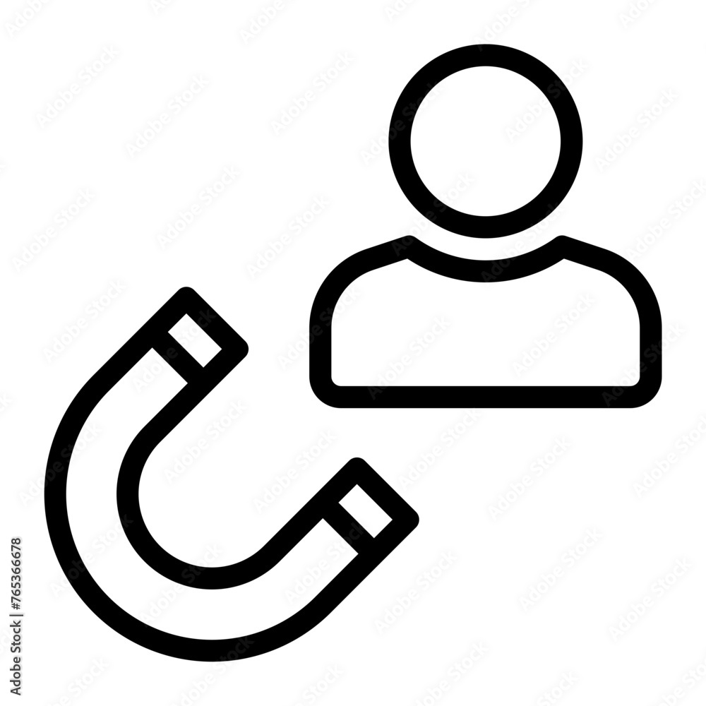 magnetism line icon magnetism line icon