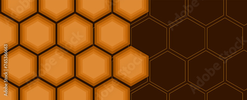 Regularly overlapping dark blue hexagonal background