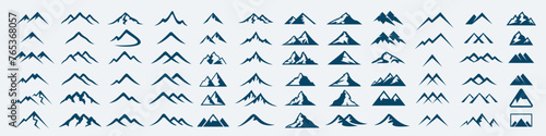 mountain silhouette icon set for logo . Vector illustration