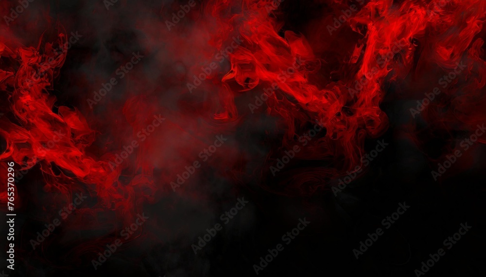 Fototapeta premium grunge dark horror black background with bright red mist smoke halloween goth design