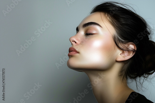 Womens Skincare Portrait Blank Background