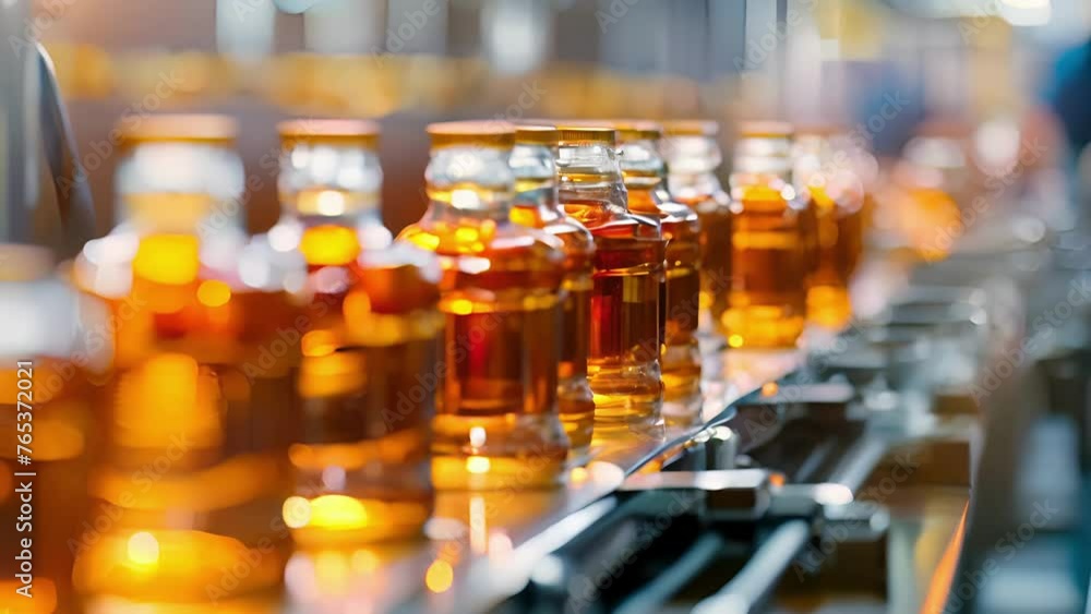 A closeup of a production line reveals workers carefully inspecting and labeling bottles of solvent ensuring each one meets strict quality standards. The attention to detail A closeup of a production line reveals workers carefully inspecting and labeling bottles of solvent ensuring each one meets strict quality standards. The attention to detail