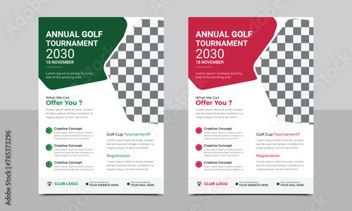 Golf Tournament Flyer Layout Template Design.