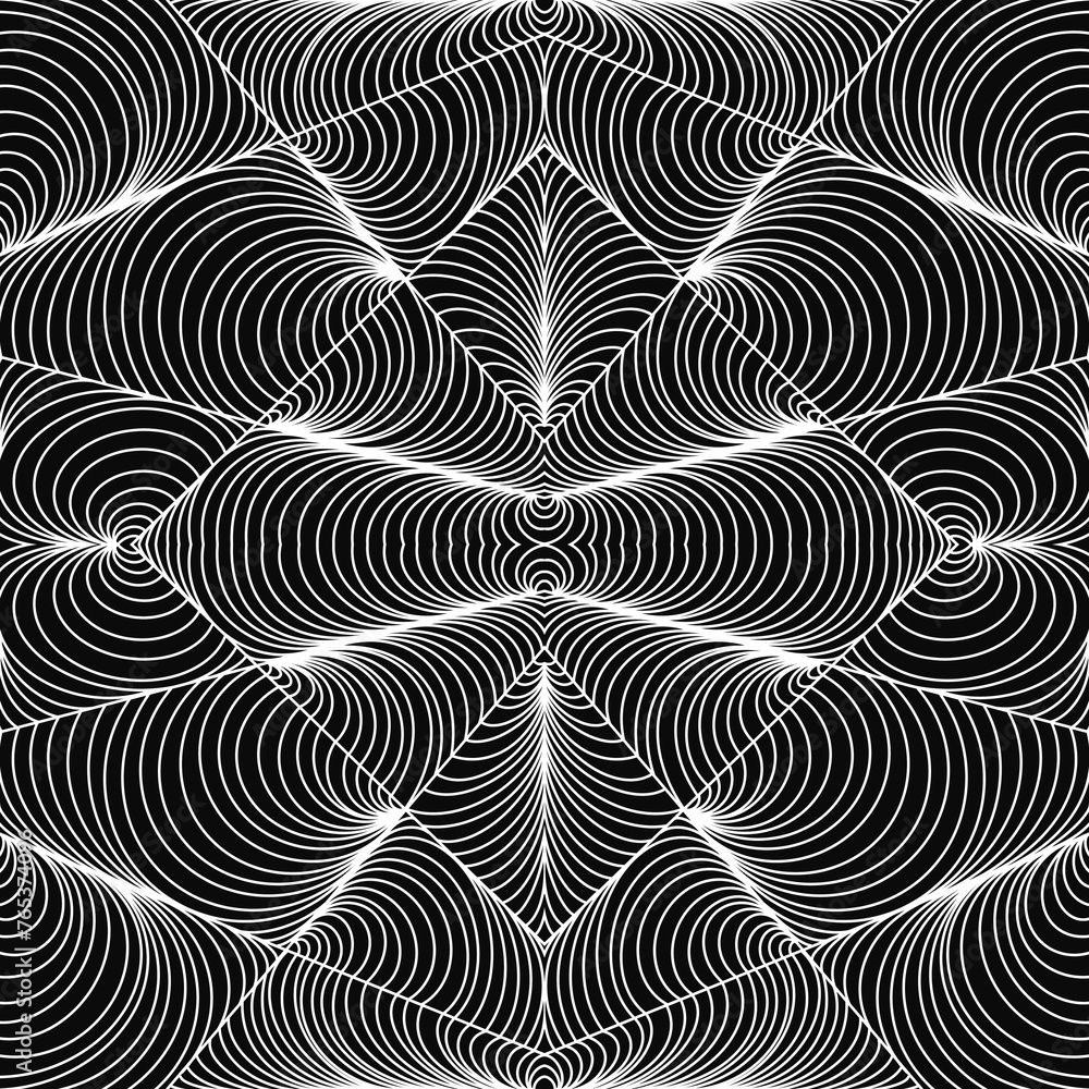 Abstract, Doodle, Doodle abstract lines consist of white lines, line patterns, art, white lines with black background.