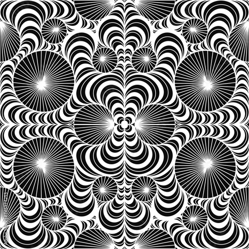 Abstract, Doodle, Doodle Abstract lines consist of lines, curved soft line patterns, line patterns make up images, circle illustrations, art, white stripes with black background. © กุลชาญ   สุขสมถิ่น