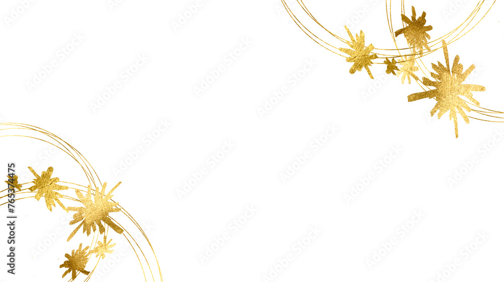 Obraz premium Gold sparkle , frames glitter, splatter border. Gold Foil Frame Gold brush stroke on transparent background.