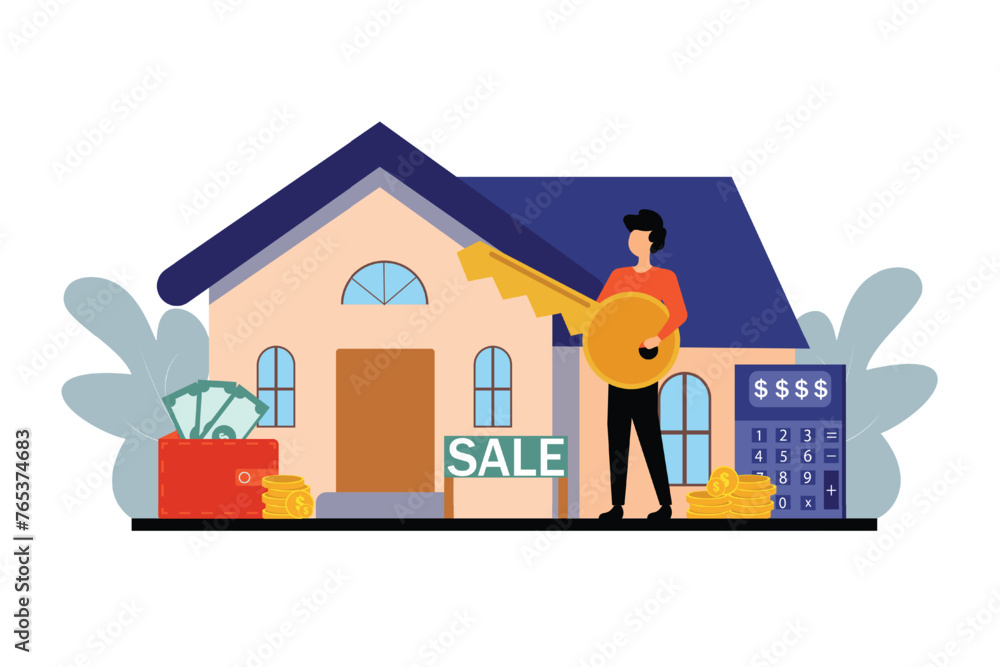 Real Estate Flat Illustration Design Real Estate Flat Illustration Design