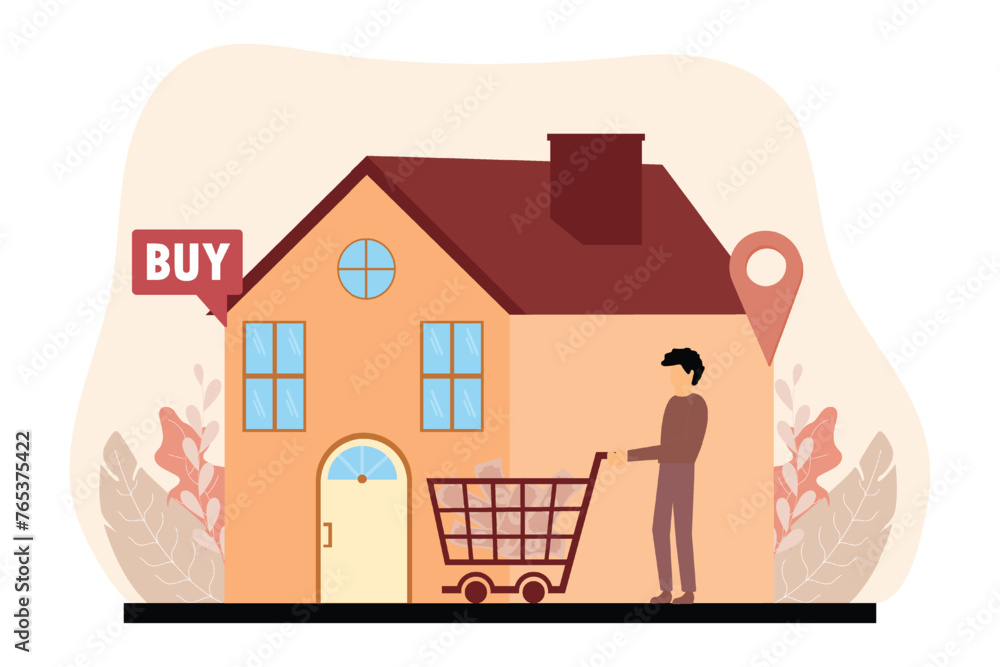 Real Estate Flat Illustration Design Real Estate Flat Illustration Design