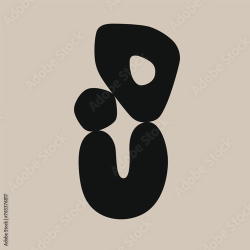 black silhouette balance composition logo