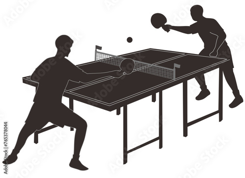 table tennis - silhouettes vector with transparent background
