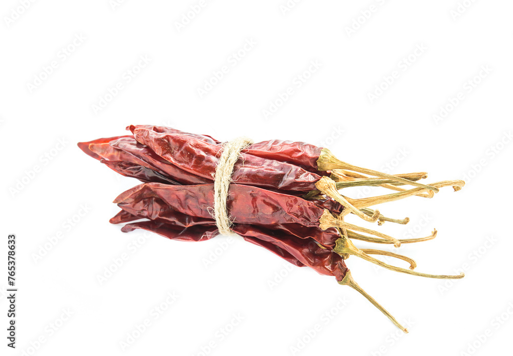 Dried chili peppers on white background Dried chili peppers on white background