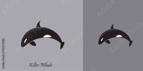 Killer Whale Logo, Wild Ocean Orca
