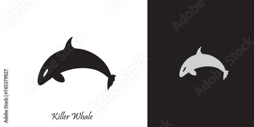 Killer Whale Logo, Wild Ocean Orca