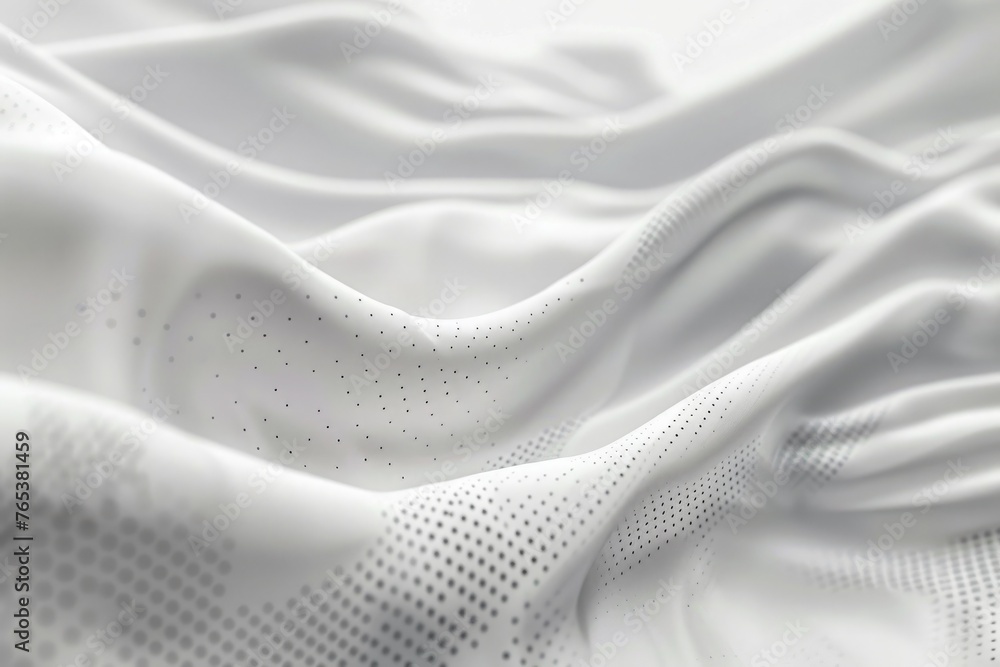 Obraz premium Abstract background with waves and halftone dots pattern. Grey and white backdrop .