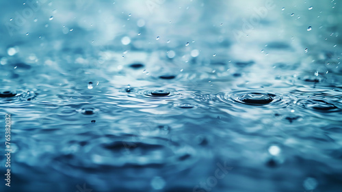 water drops on blue background