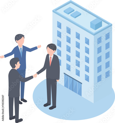 企業と人を結ぶ仲介をしているビジネスマンのイメージ
