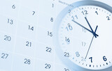 Clock face and calendar composite. Time management