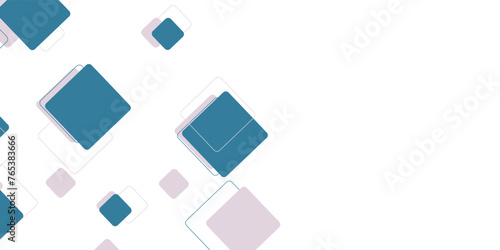 White background with abstract blue gray square decoration. Vector illustration for modern presentation background, brochure design, business card background, website slider, landing page. 