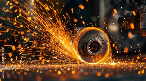 The simplicity of sparks flying as metal meets blade, a dance of creation and destruction