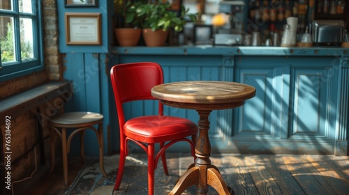 interior inside bar table and chair