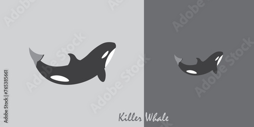Killer Whale Logo, Wild Ocean Orca