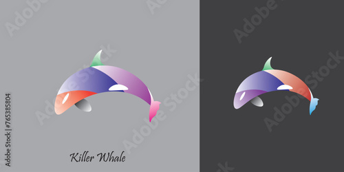 Killer Whale Logo, Wild Ocean Orca