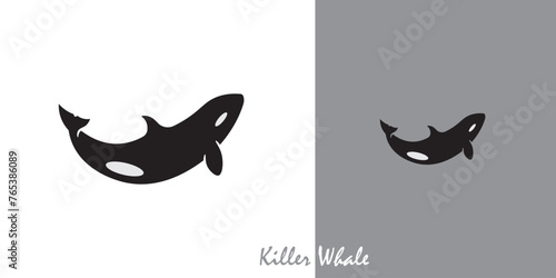 Killer Whale Logo, Wild Ocean Orca