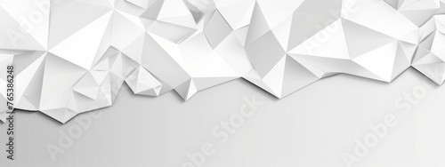 Pristine white geometric background with polygonal facets for a clean and modern design element.