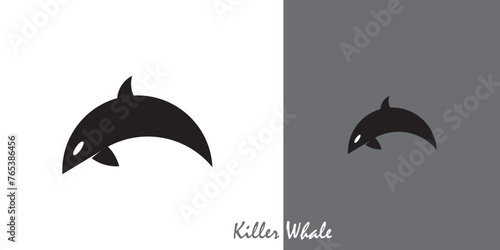 Killer Whale Logo, Wild Ocean Orca