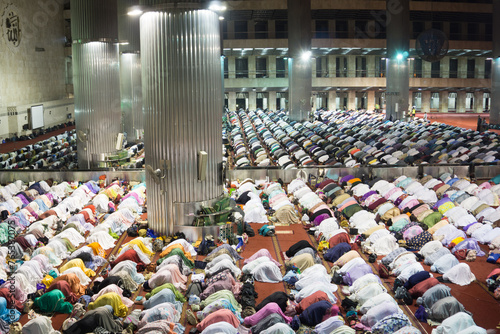 Praying at Istiqlal Mosque Indonesia