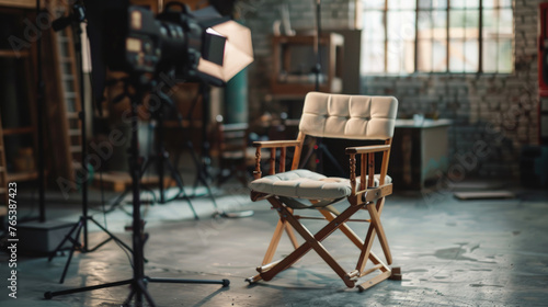 Film Set Equipment, Director's Chair on Movie Set