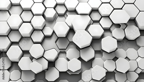 Abstract. Embossed Hexagon , honeycomb white Background ,light and shadow ,Vector