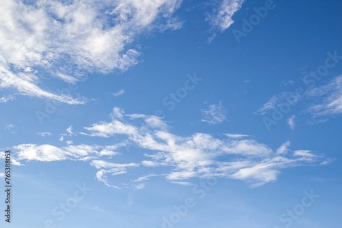 White clouds in the blue sky photo
