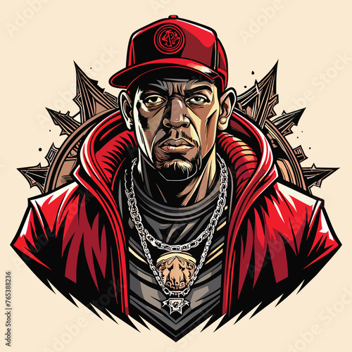 illustration rapper for t shirt design