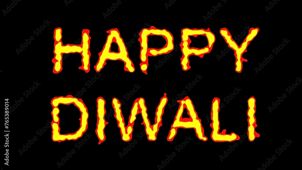 Beautiful illustration of Happy Diwali text with fire effect on plain black background Beautiful illustration of Happy Diwali text with fire effect on plain black background