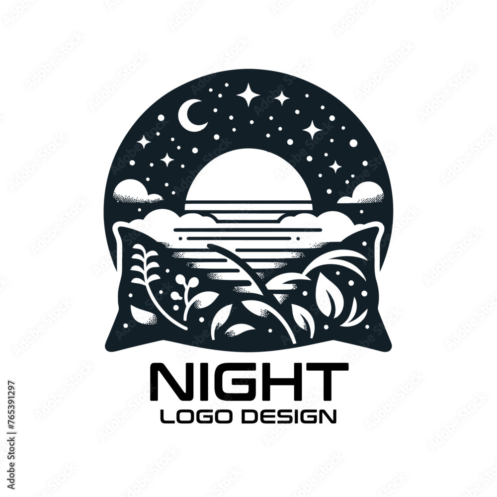 Night Vector Logo Design Night Vector Logo Design