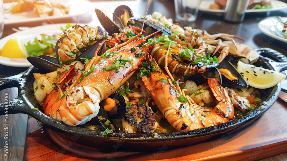Delectable Seafood Skillet and Platter for a Tempting Dinner Delectable Seafood Skillet and Platter for a Tempting Dinner