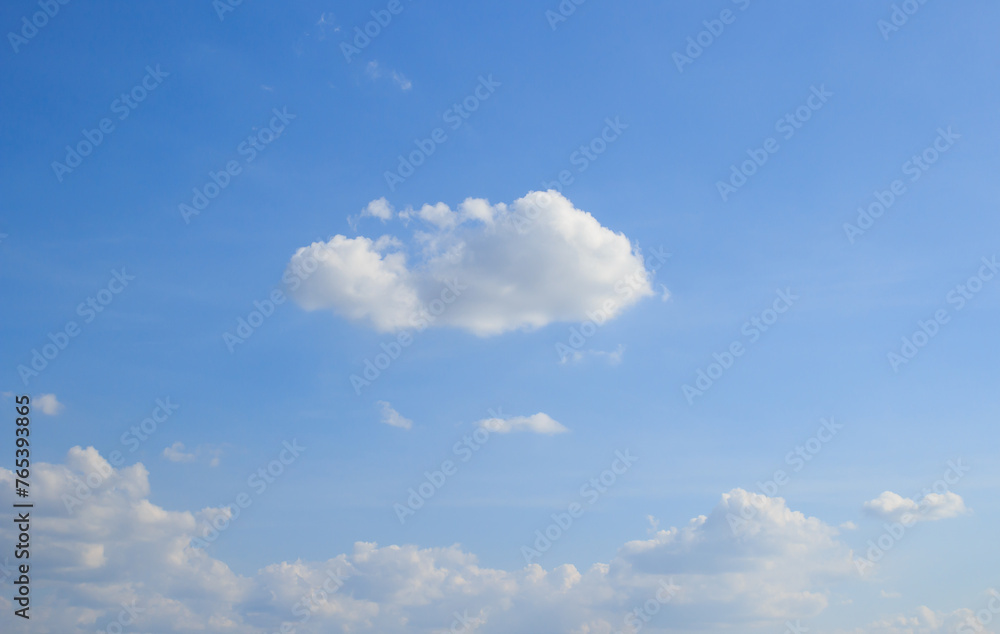 White clouds with blue sky background