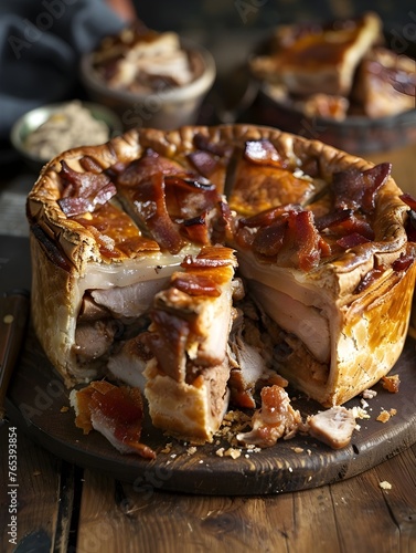 Tempting Melton Mowbray Pork Pie with Flaky Crust and Savory Filling