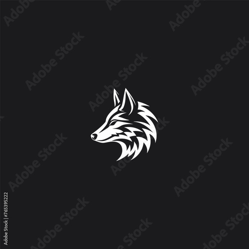 Wolf head logo design flat vector icon template