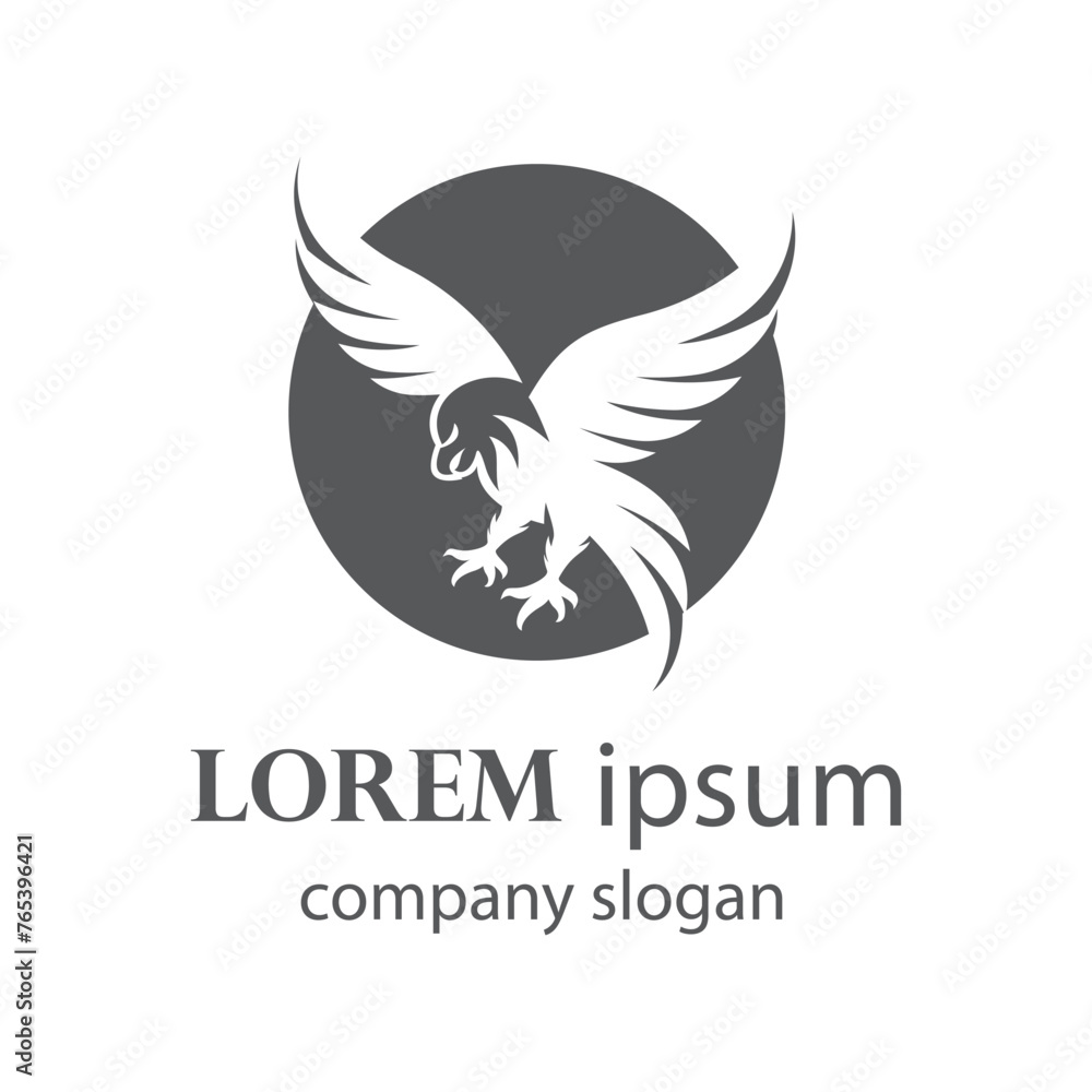 Elegant eagle flapping wings logo design Elegant eagle flapping wings logo design